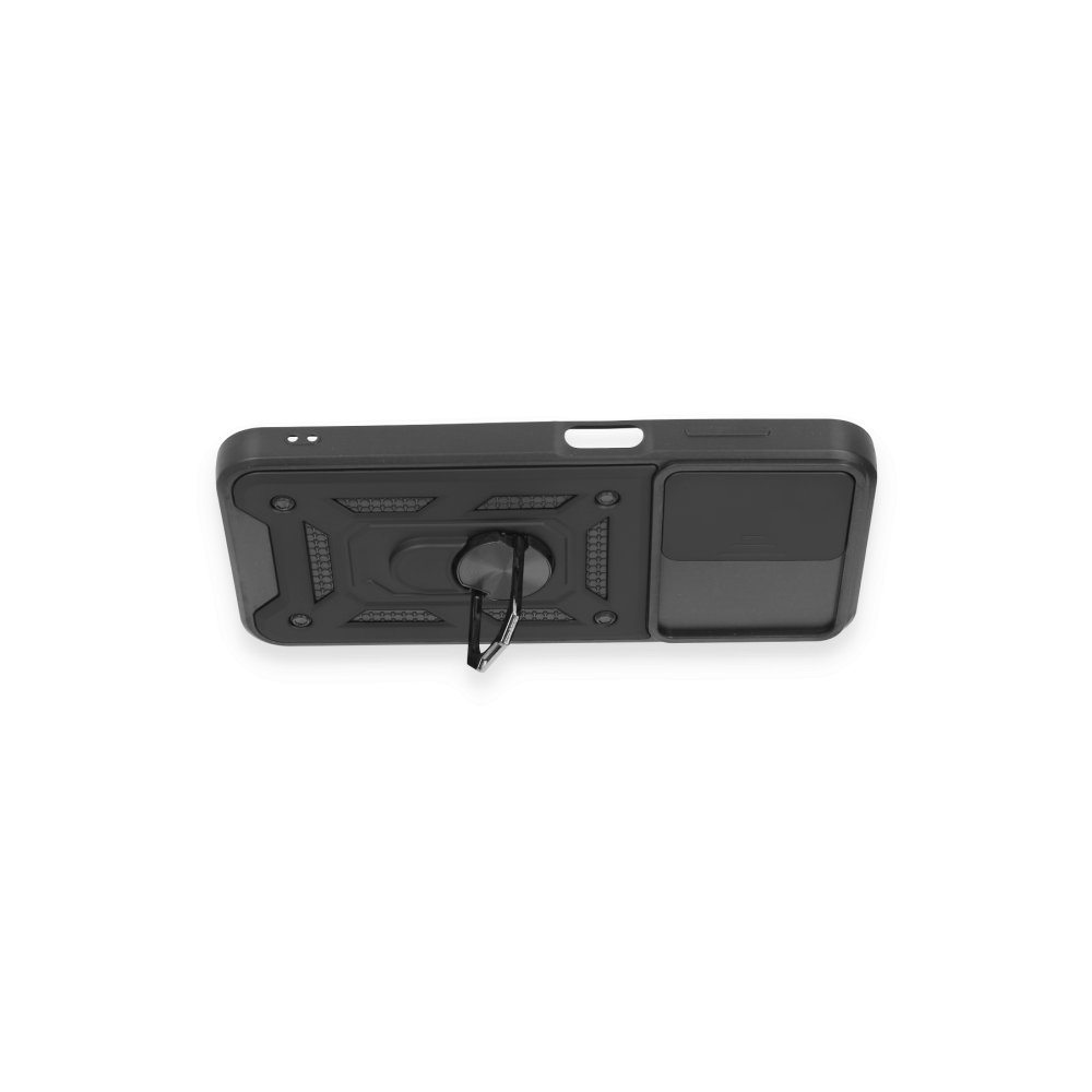  Samsung Galaxy M14 5G Kılıf Pars Lens Yüzüklü Silikon - Siyah