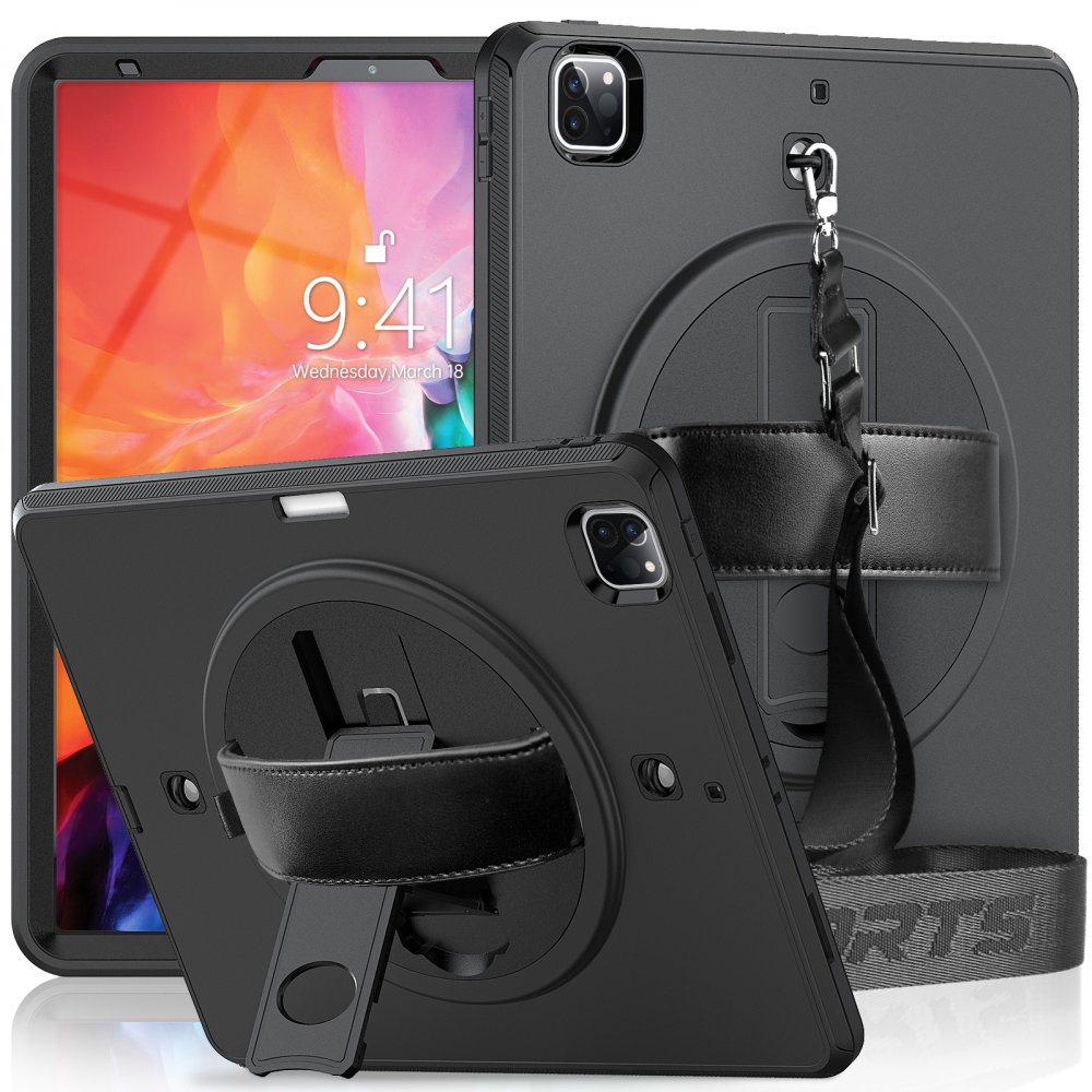  iPad Pro 12.9 (2020) Kılıf Strap-C Otterbox Tablet Kapak - Siyah
