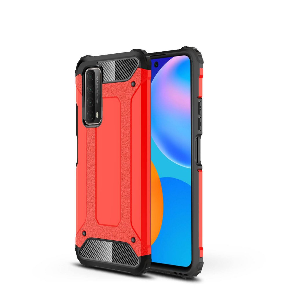 Huawei P Smart 2021 Kılıf Tank Silikon Kapak - Kırmızı  Huawei P Smart 2021 Kılıf Tank Silikon Kapak - Kırmızı