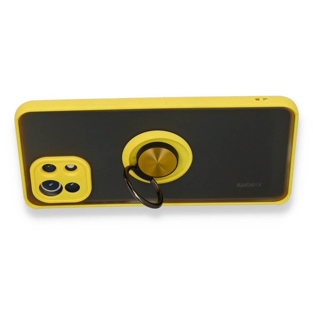 Xiaomi Mİ 11 Lite Kılıf Montreal Yüzüklü Silikon Kapak - Sarı  Xiaomi Mİ 11 Lite Kılıf Montreal Yüzüklü Silikon Kapak - Sarı