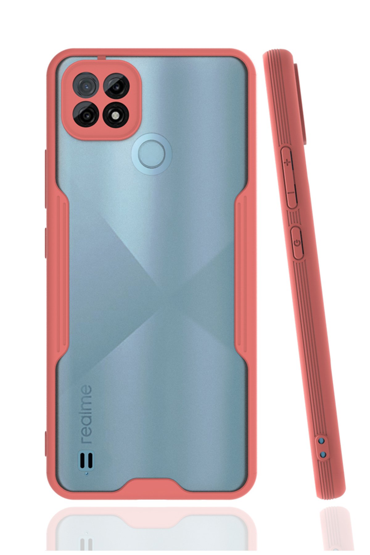  Realme C21 Kılıf Platin Silikon - Pembe
