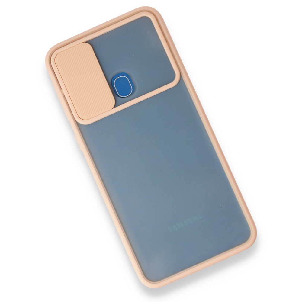 Samsung Galaxy M31 Kılıf Palm Buzlu Kamera Sürgülü Silikon - Pembe