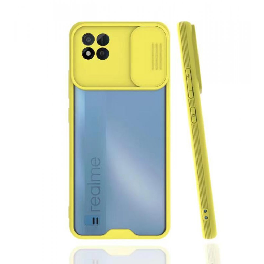 Realme C11 2021 Kılıf Platin Kamera Koruma Silikon - Sarı  Realme C11 2021 Kılıf Platin Kamera Koruma Silikon - Sarı