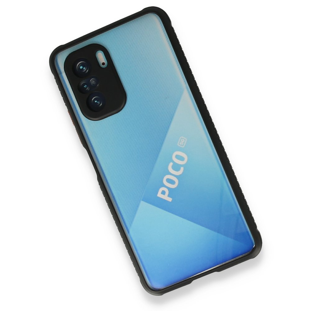 Redmi K40 Kılıf Miami Şeffaf Silikon - Siyah Redmi K40 Kılıf Miami Şeffaf Silikon - Siyah