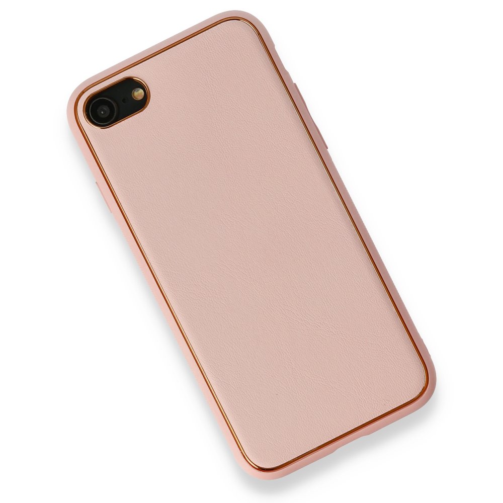  iPhone 7 Kılıf Coco Deri Silikon Kapak - Pembe