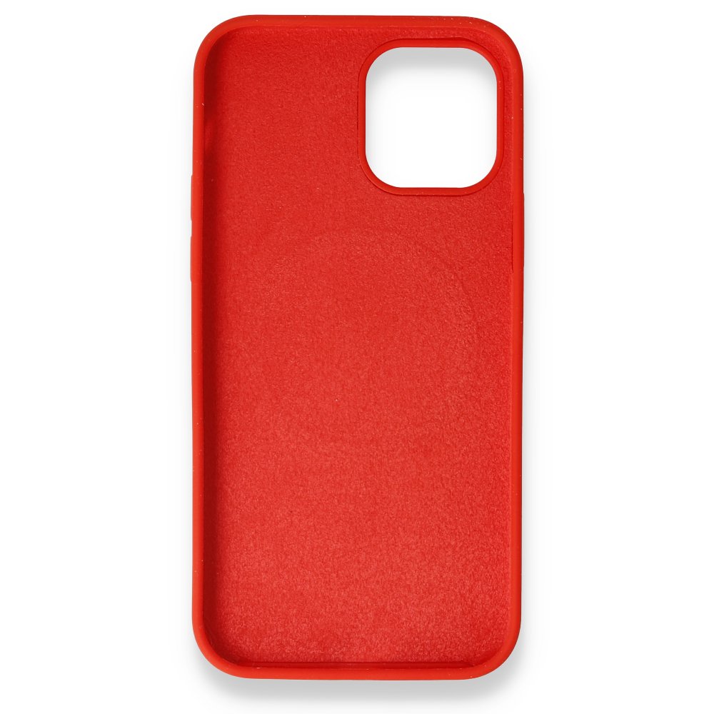  iPhone 12 Mini Kılıf Magneticsafe Lansman Silikon Kapak - Kırmızı