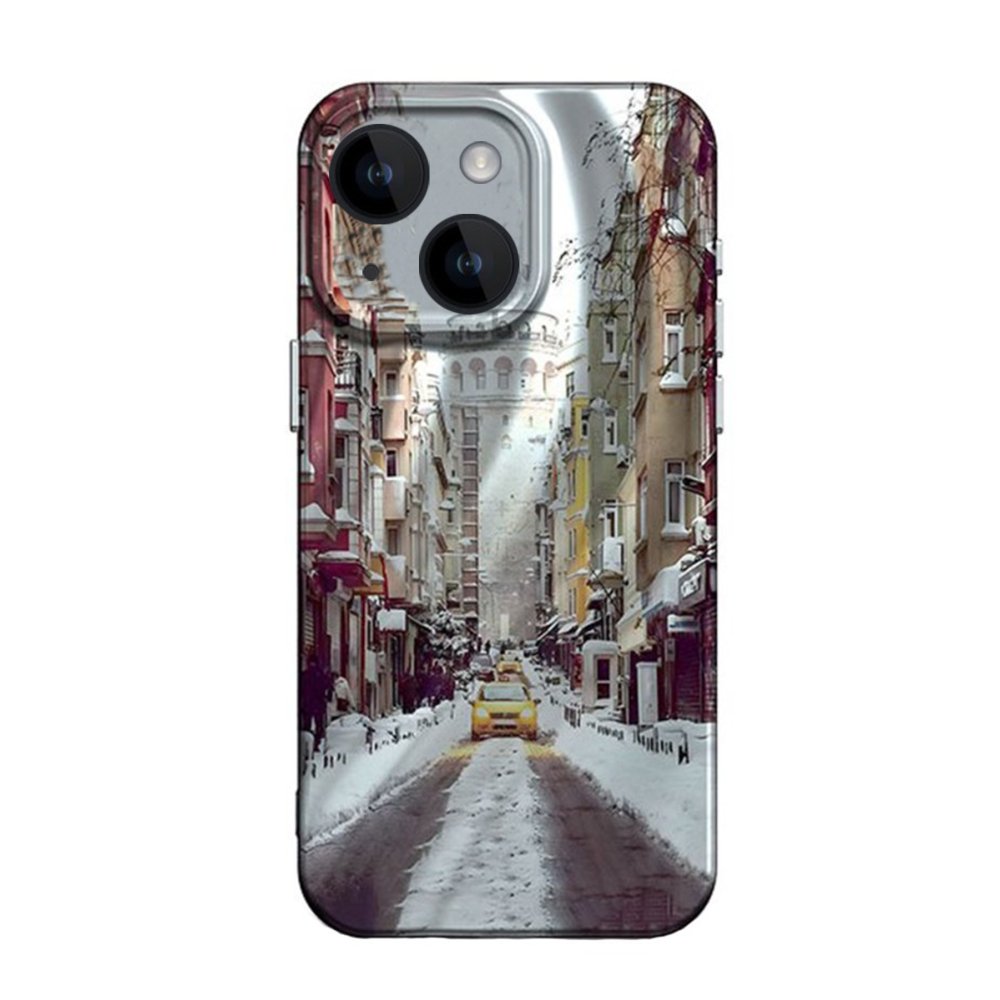  iPhone 15 Kılıf Crew Desenli Kapak - Galata Kulesi