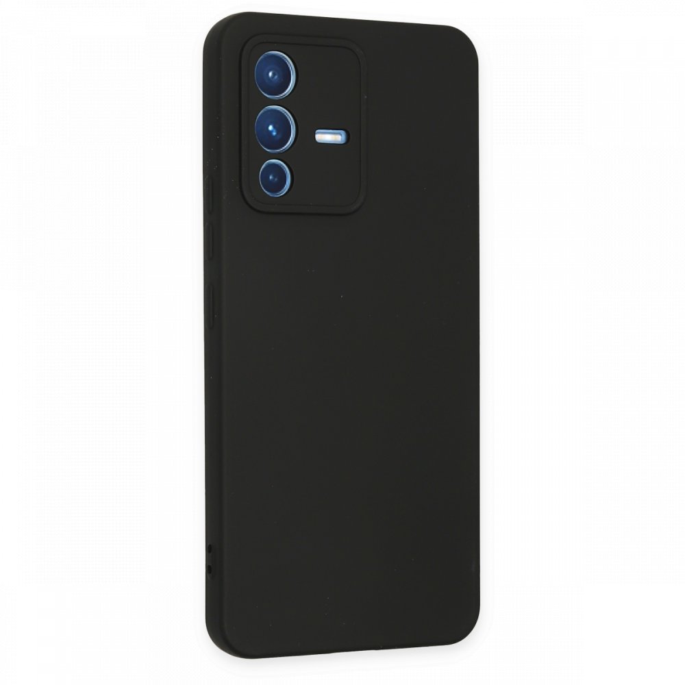 Vivo V23 5G Kılıf Nano içi Kadife Silikon - Siyah Vivo V23 5G Kılıf Nano içi Kadife Silikon - Siyah