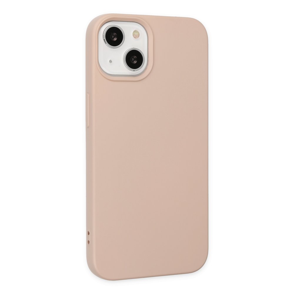  iPhone 14 Plus Kılıf Nano içi Kadife Silikon - Pudra
