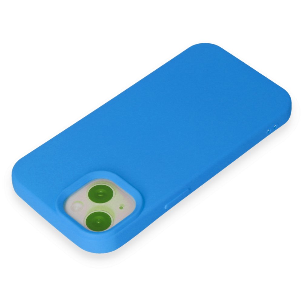 iPhone 15 Kılıf Nano içi Kadife Silikon - Mavi  iPhone 15 Kılıf Nano içi Kadife Silikon - Mavi