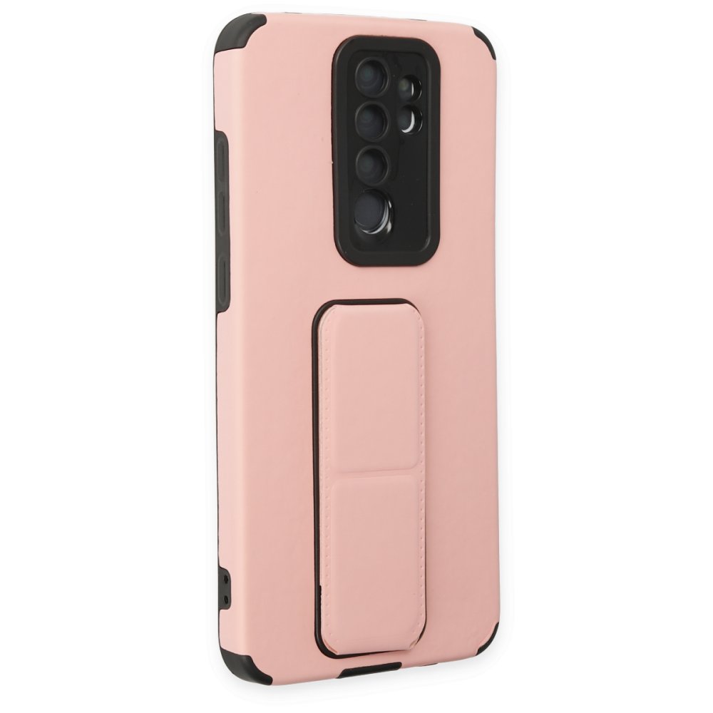 Redmi Note 8 Pro Kılıf Mega Standlı Silikon - Pudra