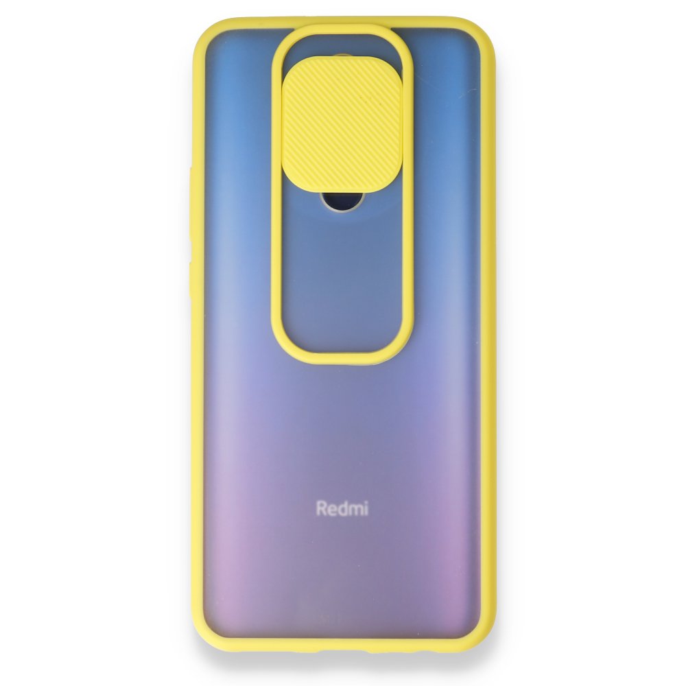 Redmi 9 Kılıf Palm Buzlu Kamera Sürgülü Silikon - Sarı Redmi 9 Kılıf Palm Buzlu Kamera Sürgülü Silikon - Sarı