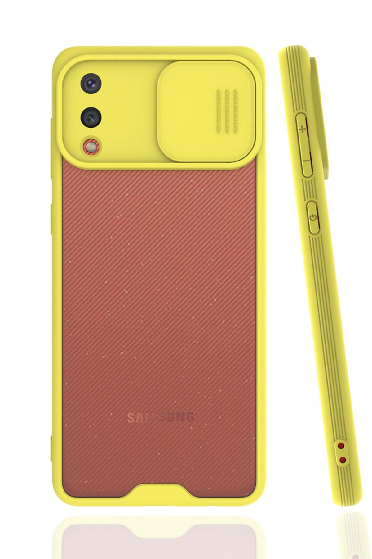  Samsung Galaxy A02 Kılıf Platin Kamera Koruma Silikon - Sarı