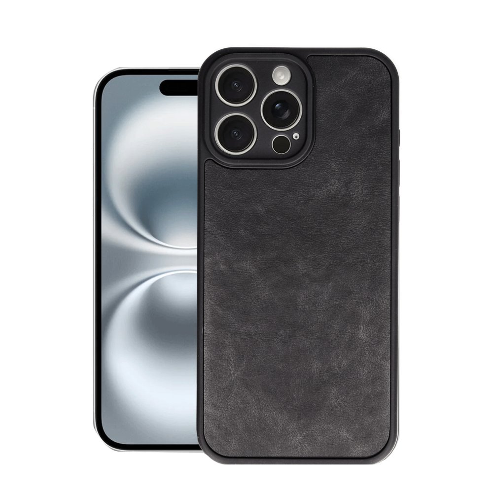 iPhone 16 Pro Max Kılıf Aras Deri Kapak - Siyah iPhone 16 Pro Max Kılıf Aras Deri Kapak - Siyah