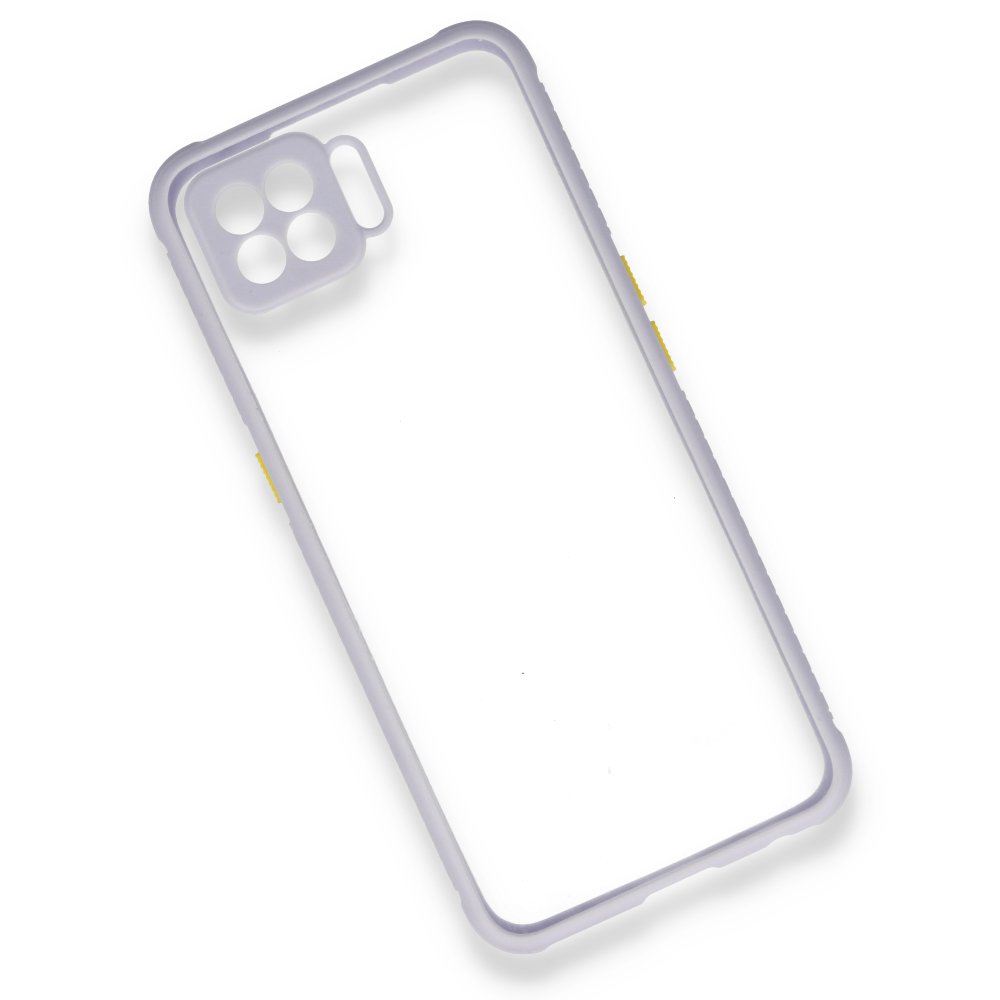  Oppo A73 Kılıf Miami Şeffaf Silikon - Lila