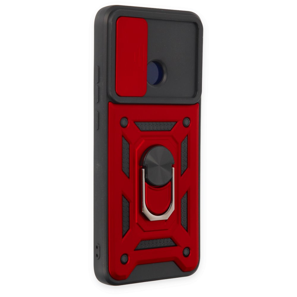 Redmi 10C Kılıf Pars Lens Yüzüklü Silikon - Kırmızı Redmi 10C Kılıf Pars Lens Yüzüklü Silikon - Kırmızı