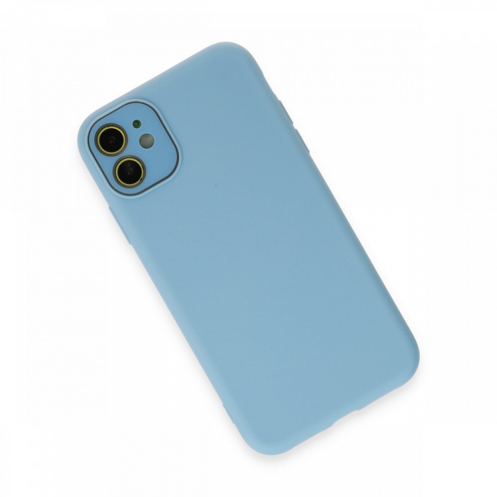  iPhone 12 Kılıf Lansman Glass Kapak - Mavi