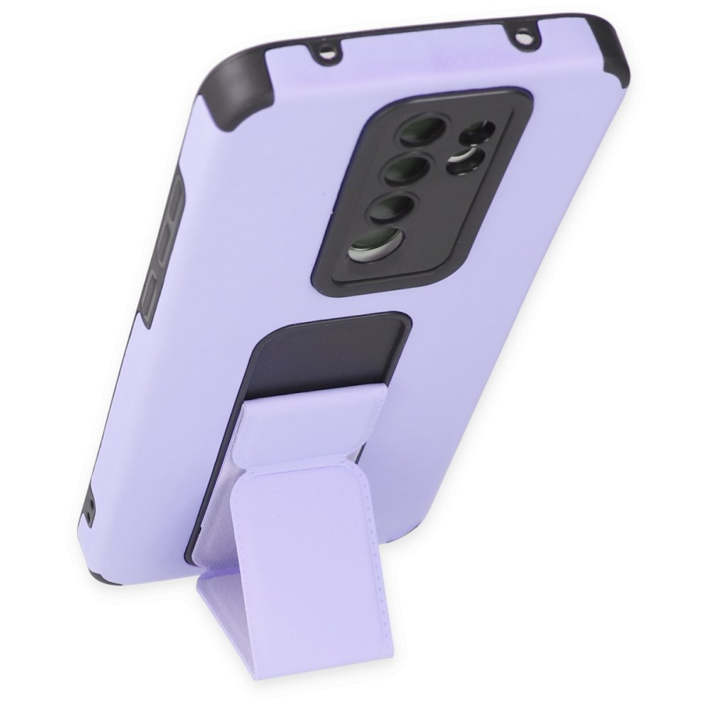Redmi Note 8 Pro Kılıf Mega Standlı Silikon - Lila