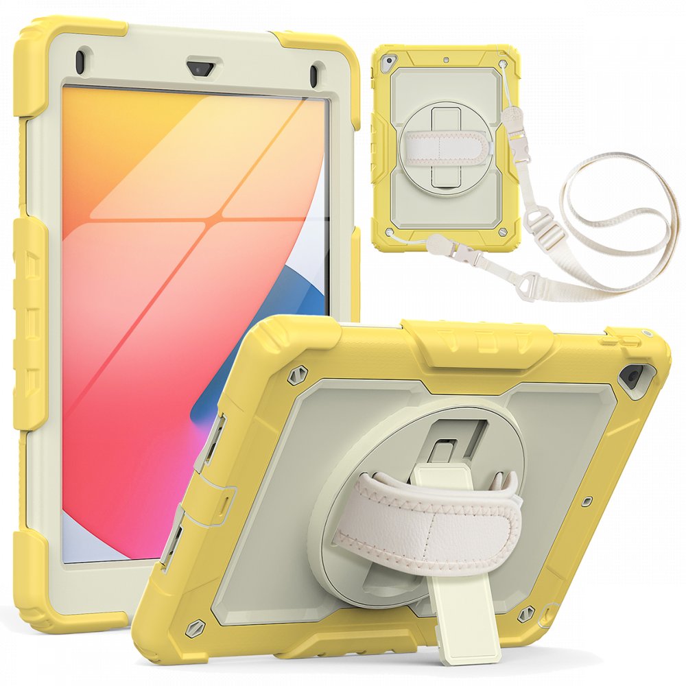  iPad 9.7 (2017) Kılıf Strap New Tablet Kapak - Sarı