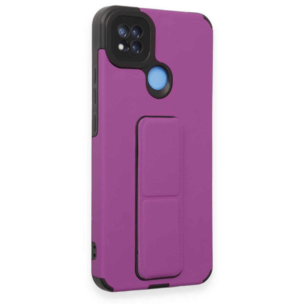 Redmi 9C Kılıf Mega Standlı Silikon - Mor