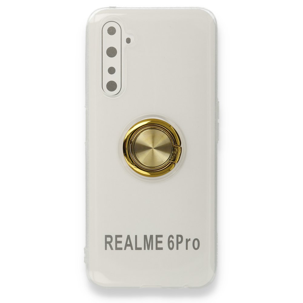 Realme 6 Pro Kılıf Gros Yüzüklü Silikon - Gold  Realme 6 Pro Kılıf Gros Yüzüklü Silikon - Gold