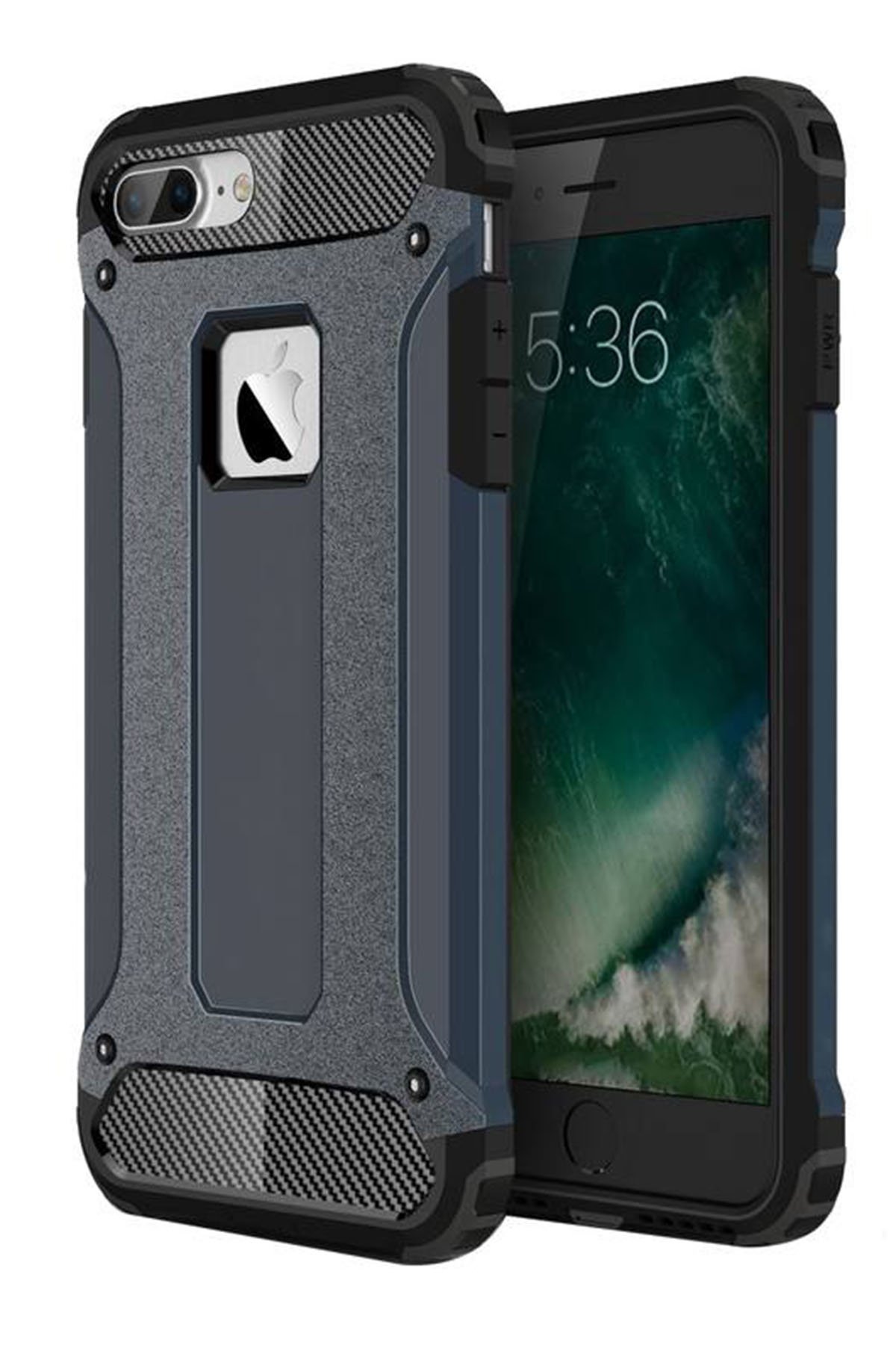 iPhone 8 Plus Kılıf Tank Silikon Kapak - Lacivert iPhone 8 Plus Kılıf Tank Silikon Kapak - Lacivert