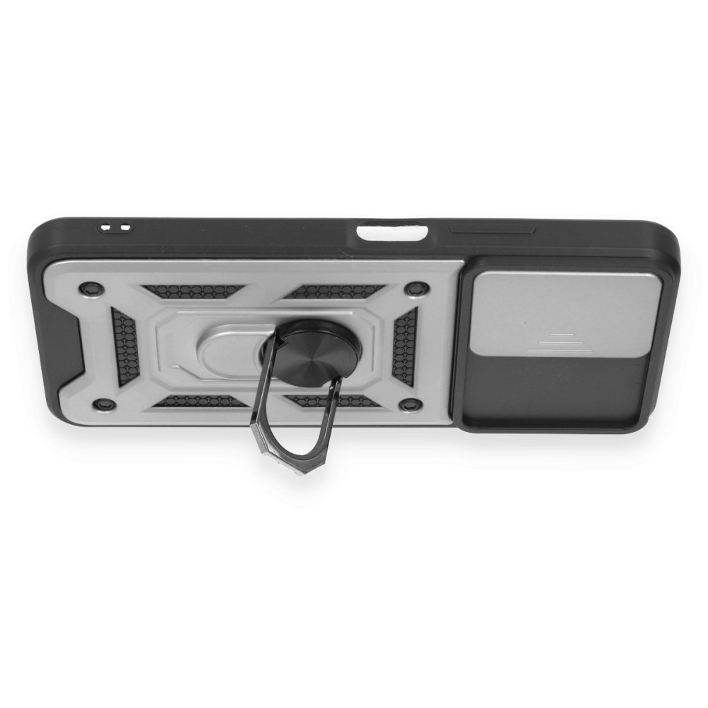 Redmi Note 12 4G Kılıf Pars Lens Yüzüklü Silikon - Gümüş