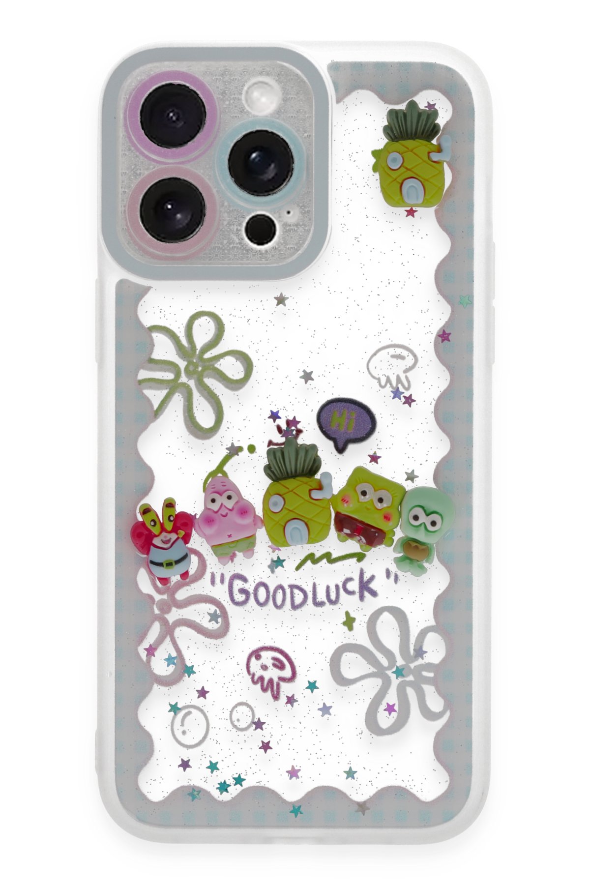  iPhone 14 Pro Kılıf Sweet Desenli Silikon Kapak - Açık Mavi