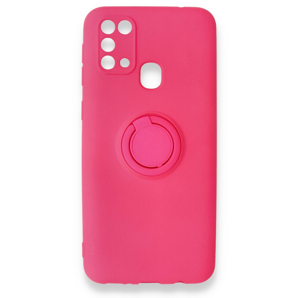  Samsung Galaxy M31 Kılıf Viktor Yüzüklü Silikon - Pembe