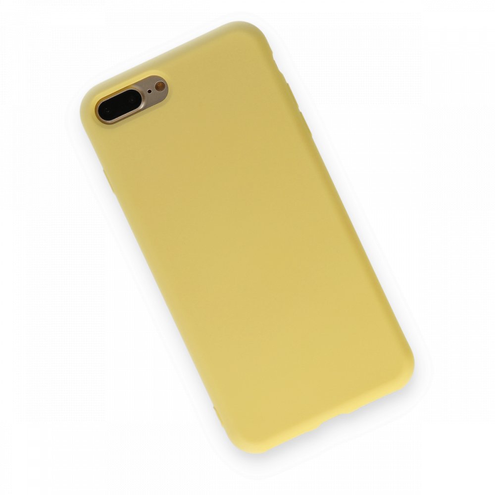 iPhone 8 Plus Kılıf Nano içi Kadife Silikon - Sarı iPhone 8 Plus Kılıf Nano içi Kadife Silikon - Sarı
