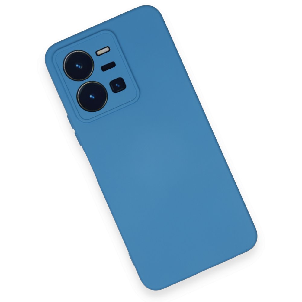  Vivo Y35 Kılıf Nano içi Kadife Silikon - Mavi
