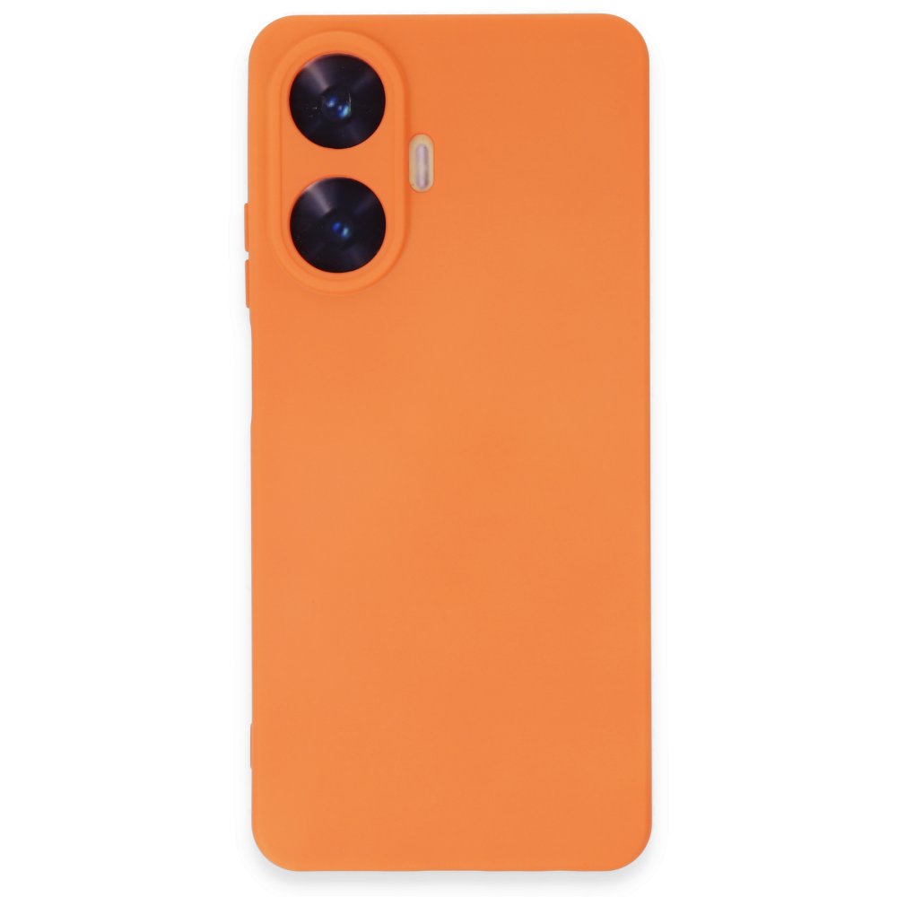 Realme C55 Kılıf Nano içi Kadife Silikon - Turuncu Realme C55 Kılıf Nano içi Kadife Silikon - Turuncu