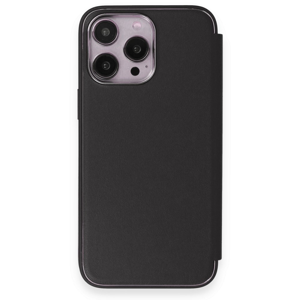  iPhone 14 Pro Kılıf Dolpin Kapaklı - Siyah