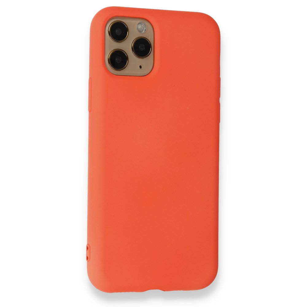 iPhone 11 Pro Kılıf Nano içi Kadife Silikon - Turuncu