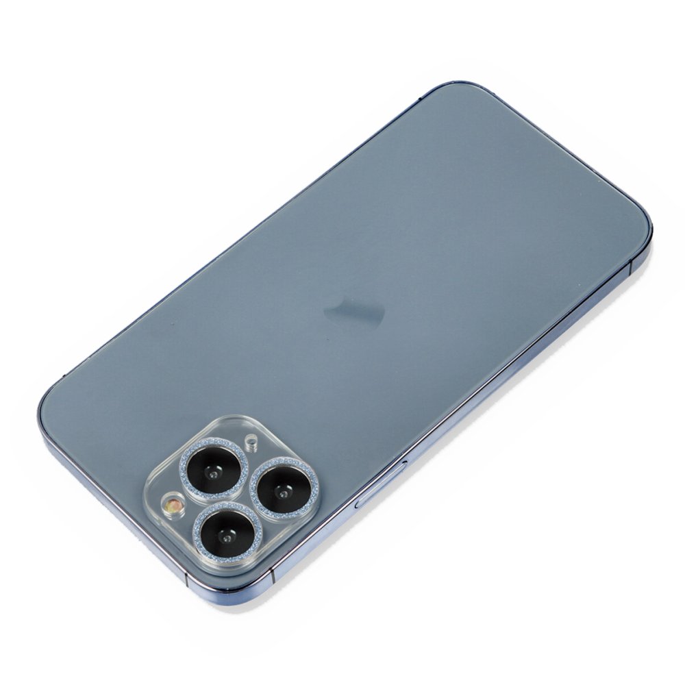  iPhone 11 Pro Max Shine Kamera Lens Koruma Cam - Sierra Blue