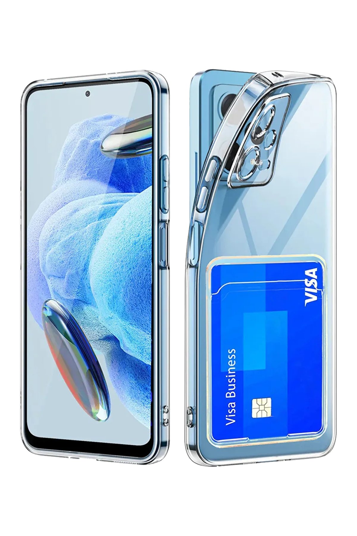 Redmi Note 12 5G Kılıf Kart Şeffaf Silikon - Şeffaf Redmi Note 12 5G Kılıf Kart Şeffaf Silikon - Şeffaf