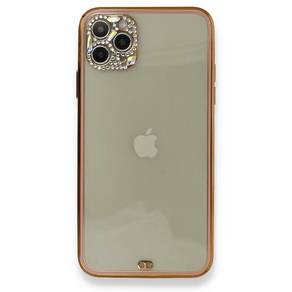  iPhone 11 Pro Kılıf Liva Taşlı Silikon - Pembe