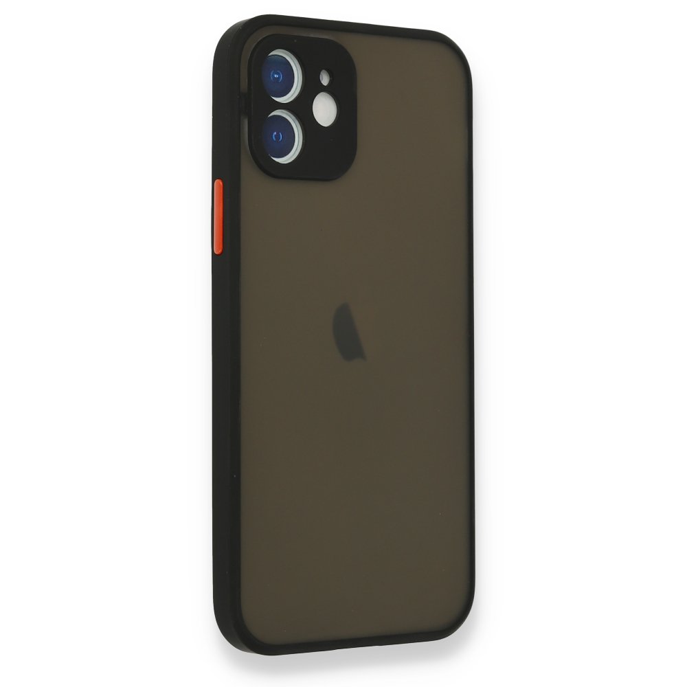  iPhone 12 Mini Kılıf Montreal Silikon Kapak - Siyah