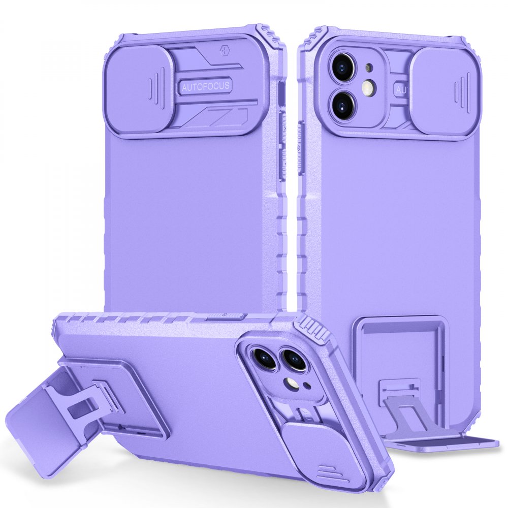  iPhone 11 Kılıf Walker Standlı Kapak - Lila
