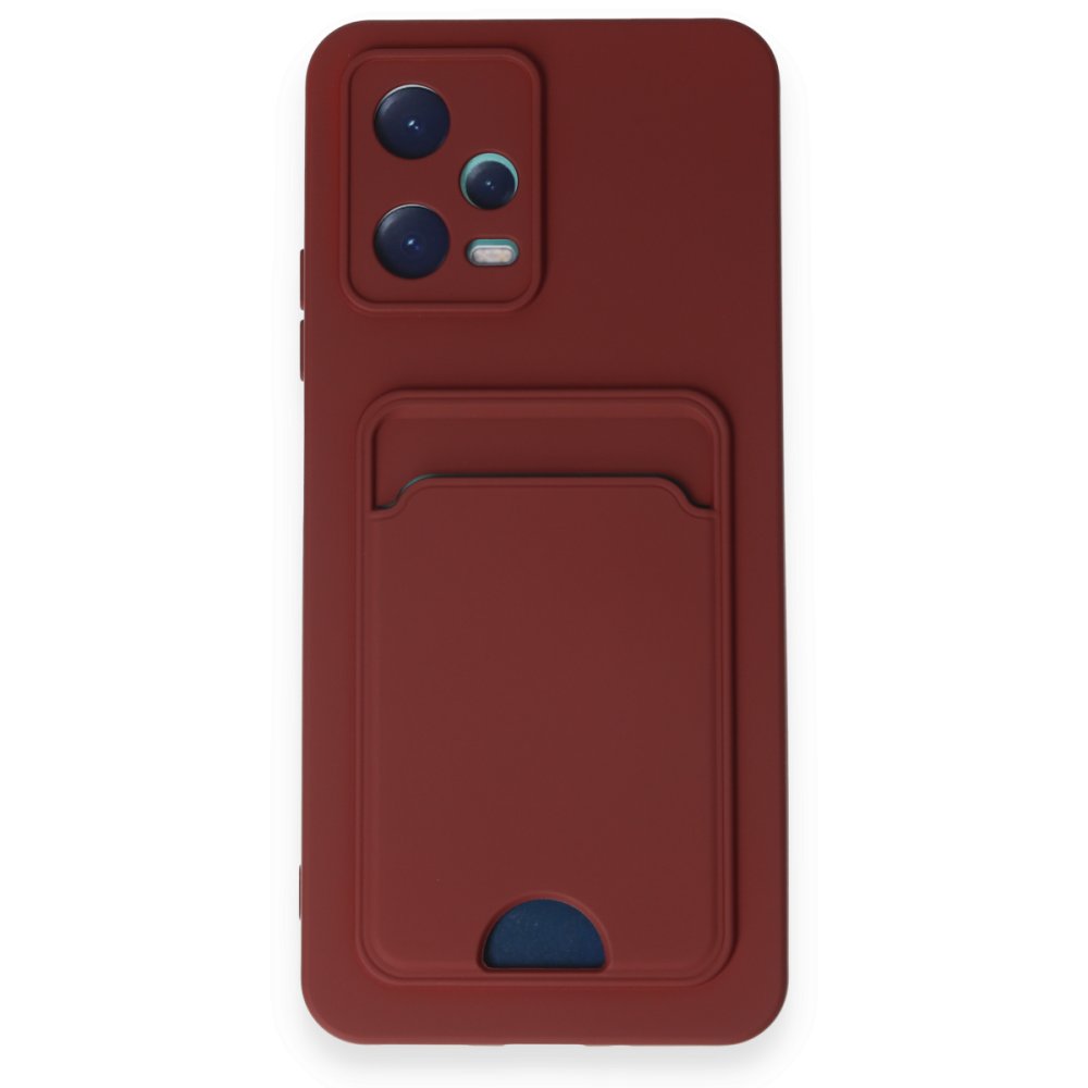 Redmi Note 12 5G Kılıf Kelvin Kartvizitli Silikon - Bordo