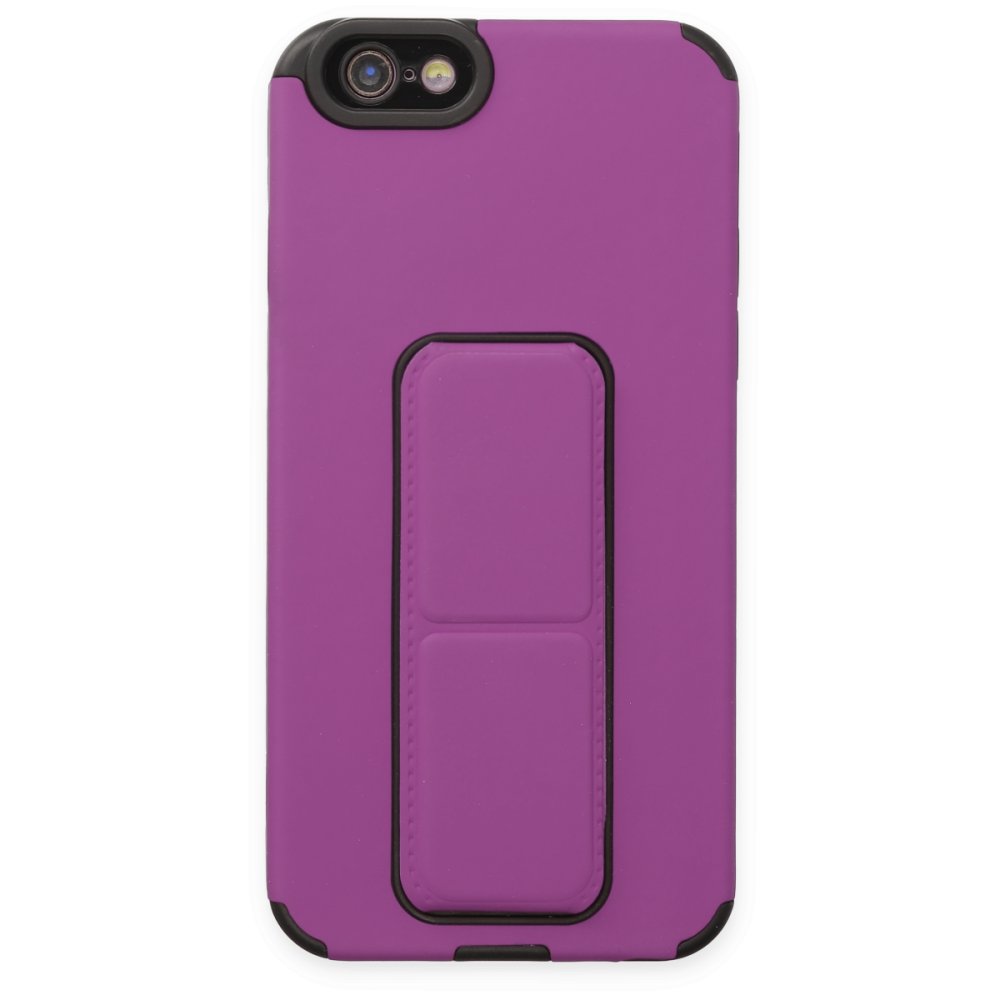  iPhone 6 Kılıf Mega Standlı Silikon - Mor