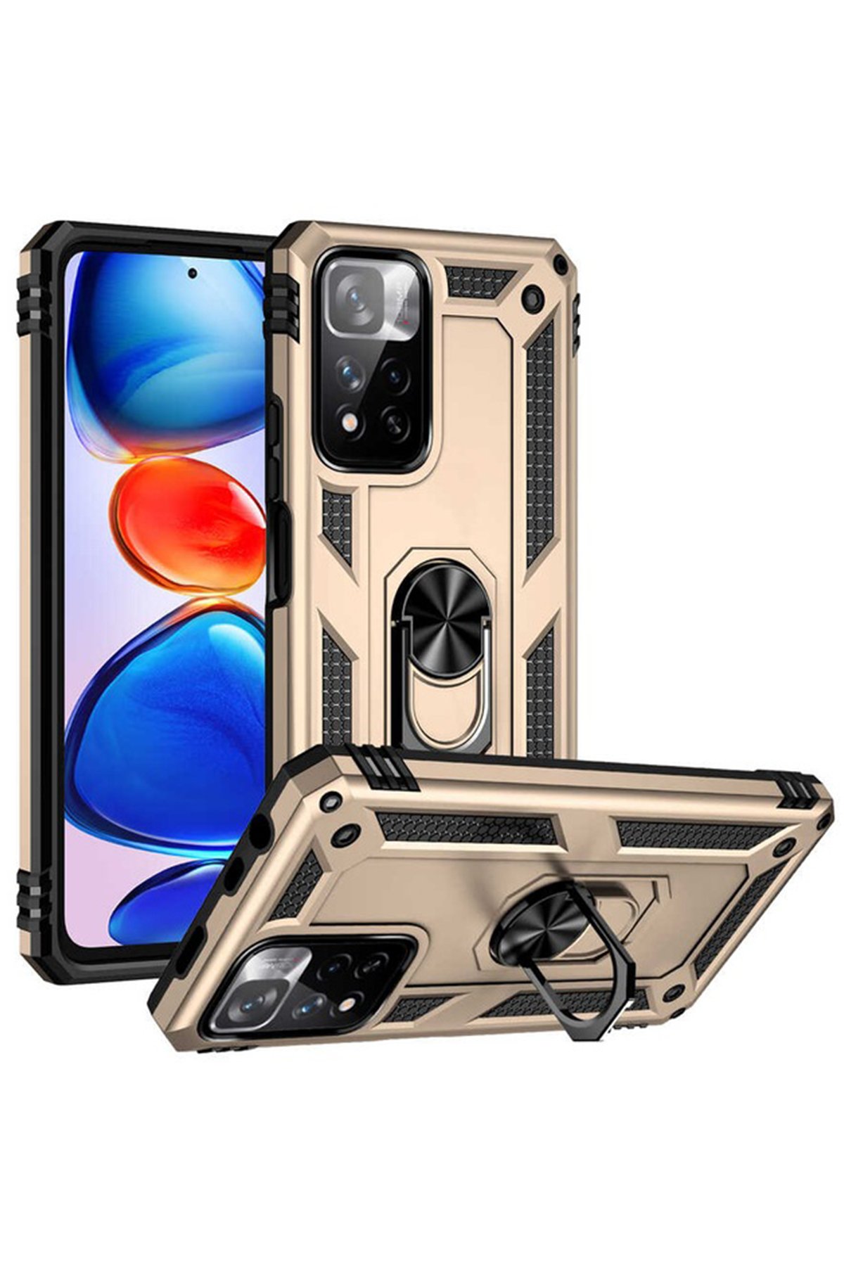 Redmi Note 11 Pro Plus 5G Kılıf Sofya Yüzüklü Silikon Kapak - Gold Redmi Note 11 Pro Plus 5G Kılıf Sofya Yüzüklü Silikon Kapak - Gold