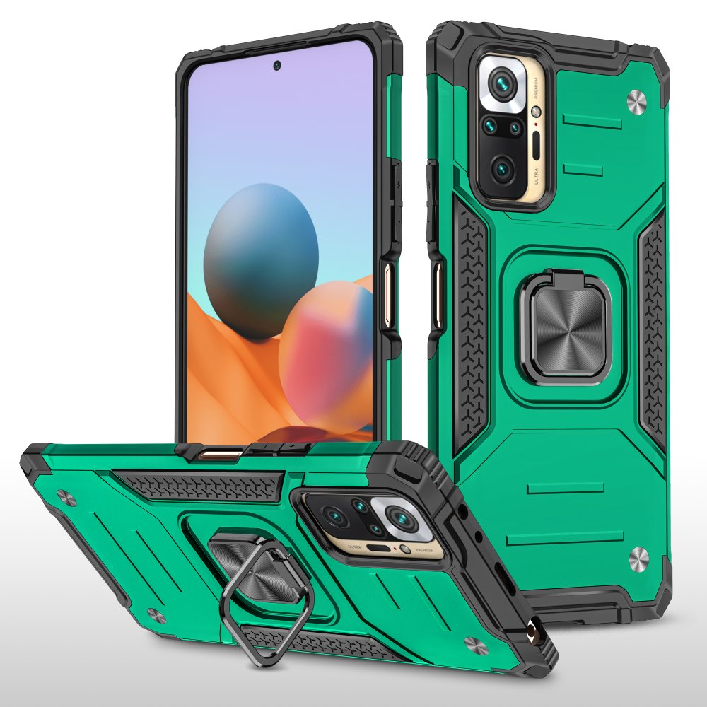 Redmi Note 10 Pro Kılıf Zegna Yüzüklü Silikon Kapak - Koyu Yeşil