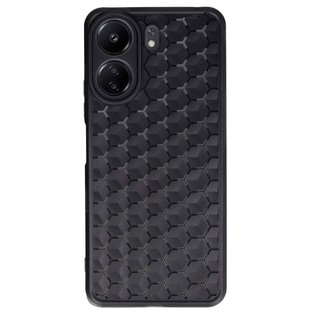  Xiaomi Poco C65 Kılıf Petek Silikon Kapak - Siyah