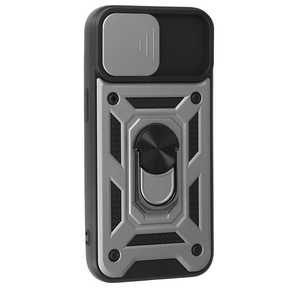 iPhone 15 Kılıf Pars Lens Yüzüklü Silikon - Gümüş  iPhone 15 Kılıf Pars Lens Yüzüklü Silikon - Gümüş