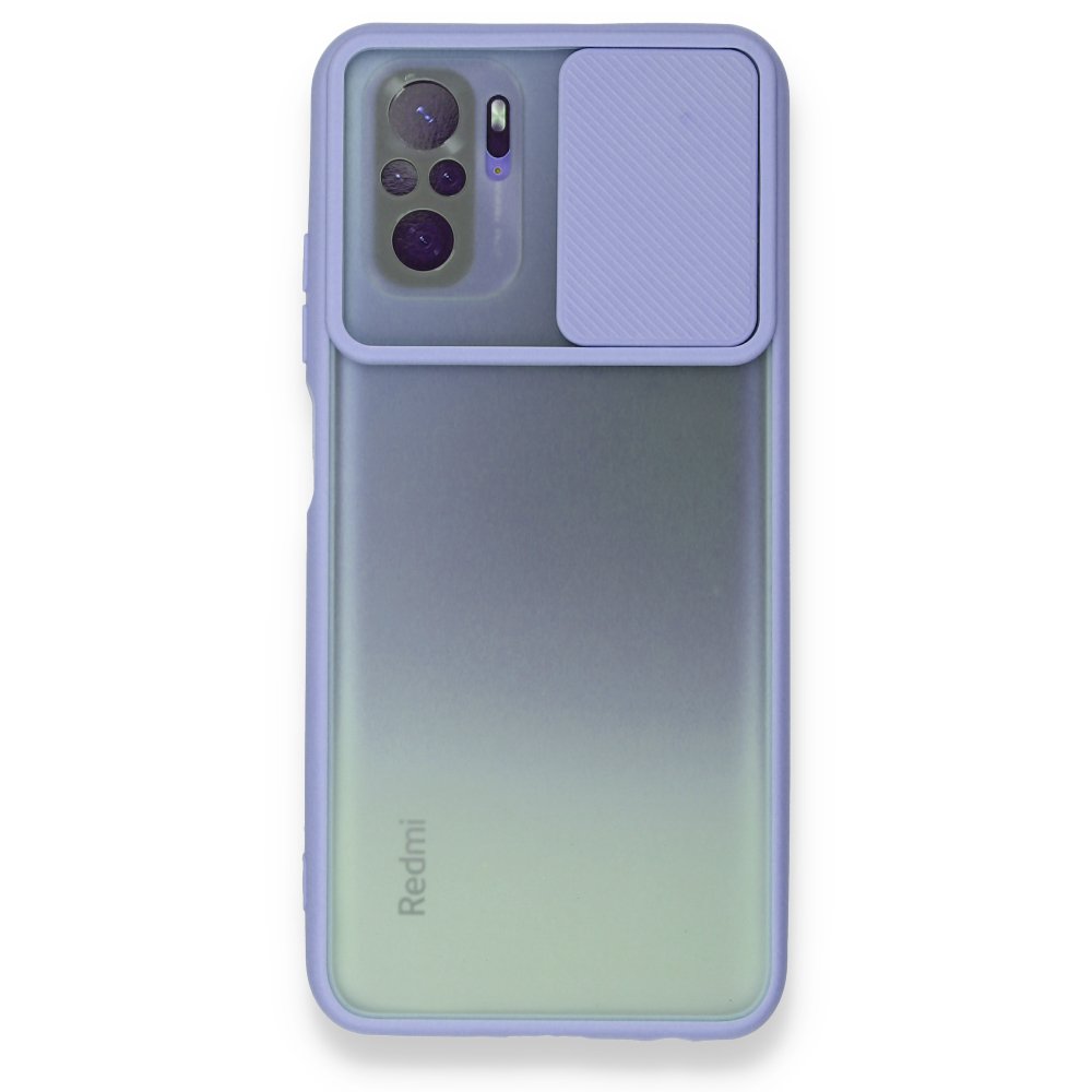 Redmi Note 10S Kılıf Palm Buzlu Kamera Sürgülü Silikon - Lila