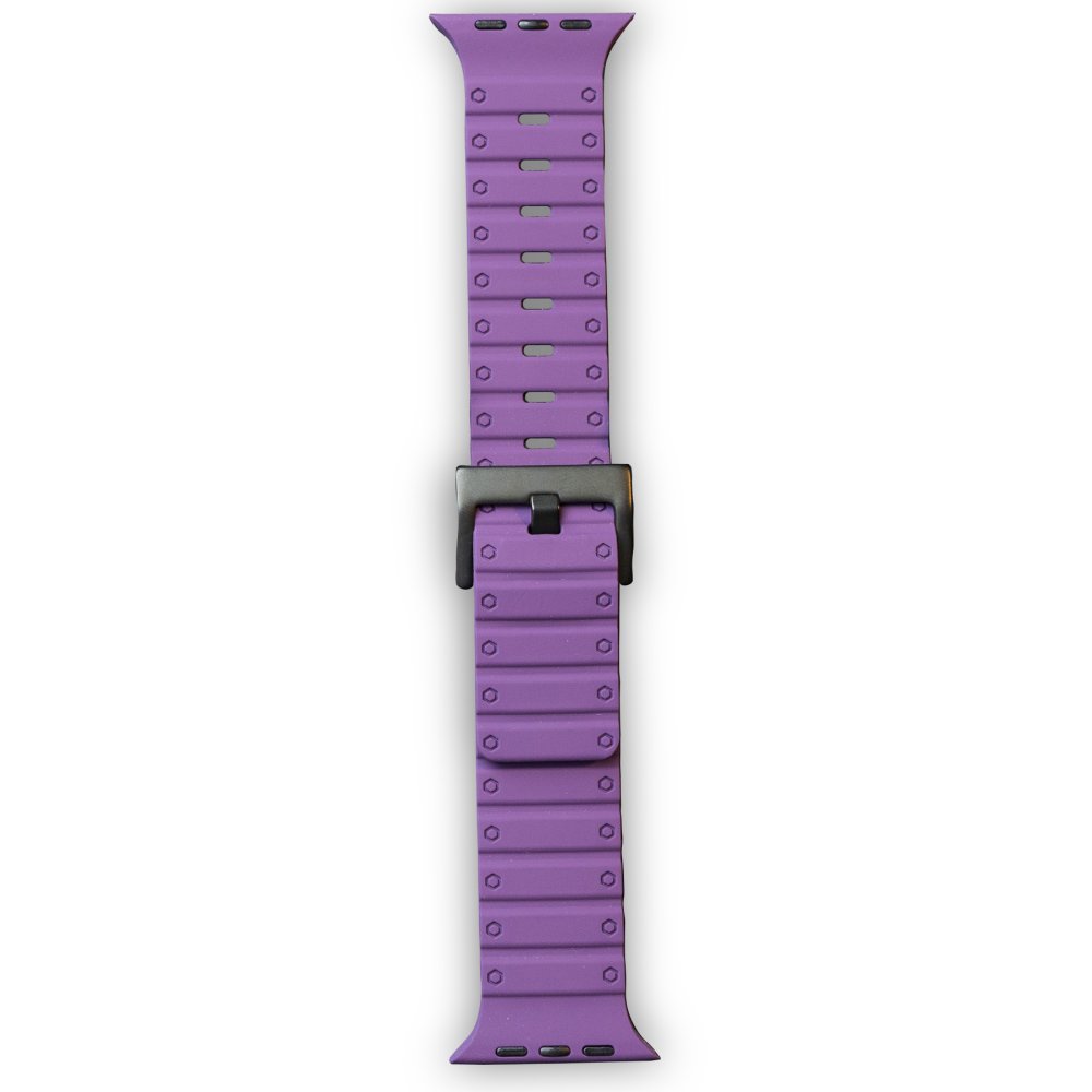  Apple Watch 44mm Magnus Mıknatıslı Silikon Kordon - Mor