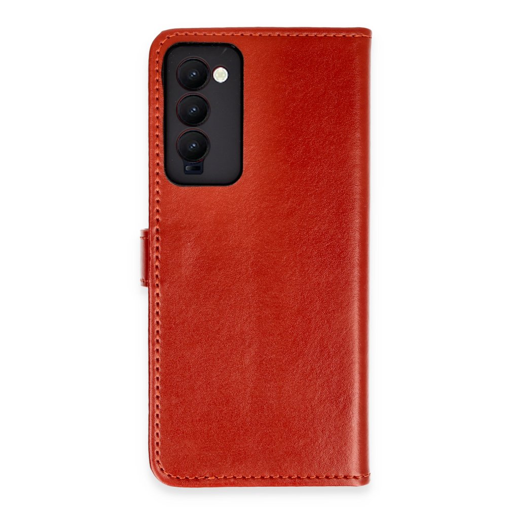  Tecno Camon 18T Kılıf Trend S Plus Kapaklı Kılıf - Kırmızı