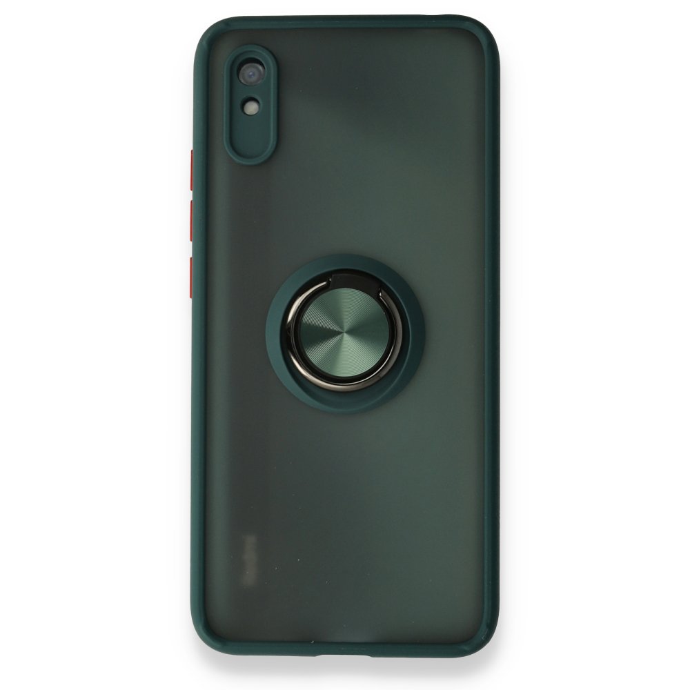 Redmi 9A Kılıf Montreal Yüzüklü Silikon Kapak - Yeşil Redmi 9A Kılıf Montreal Yüzüklü Silikon Kapak - Yeşil