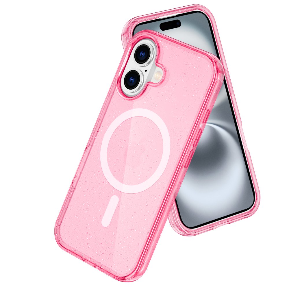 iPhone 16 Kılıf Glow Magsafe Kapak - Pembe  iPhone 16 Kılıf Glow Magsafe Kapak - Pembe